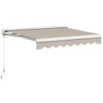 Outsunny - store banne - polyester - 250x200x130cm - cr�me