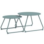 Outsunny - table d'appoint de jardin - m�tal - 60x60x41cm - bleu
