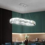 Lampe suspendue ovalelustre en verre cristal - suspension �l�gante pour plafond haut - installation facile ...