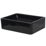 Ovsky vasque  poser de salle de bain lavabo cramique rectangulaire noir 41 x 30 x 12 cm