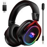 Ow310 casque gaming sans fil pour ps5 ps4 pc 7. 1 son surround micro d�tachable � r�duction de bruit ...