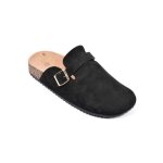 Ozabi sabots femme confort boucle ajustable semelle li�ge lb510122 noir