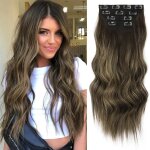 P - mix de marron - 20 pouces - aisi hair longs extension cheveux clip naturel pince cheveux femme extension ...