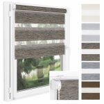 P + r store enrouleur jour nuit z�br� sans per�age wood 73 x 220 cm beige facile � installer