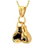 Paar gant de boxe pendentif collier homme garons acier inoxydabl - avec 60cm chane de boule[108]