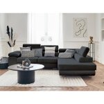 Pablo - canap dangle droit - 5 places - convertible avec coffre et ttires rglables - en velours - ...