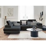 Pablo - canap dangle gauche - 5 places - convertible avec coffre et ttires rglables - en velours ...
