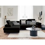 Pablo - canap dangle gauche - 5 places - convertible avec coffre et ttires rglables - en velours ...