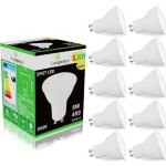 Pack de 10 ampoules led gu10 5w blanc chaud 3000k eq. 50w halog�ne 120�