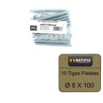 Pack de 10 tiges filetées m8 batifix diamètre 8 x 100mm Pack de 10 tiges filetées m8 batifix diamètre 8 x 100mm