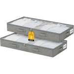 Pack de 2 bacs de rangement sous le lit 50l sacs de rangement pliables pour v�tements avec fen�tre transparent ...