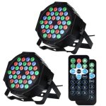 Pack de 2 lampes de sc�ne 36 led - lumi�res led pour soir�es dj disco dmx rvb avec t�l�commande pour ...