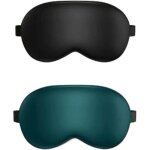 Pack de 2 pi�ces masque de sommeil en soie anti - lumi�re masque pour les yeux doux et confortable r�glable ...