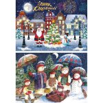 Pack de 2 puzzles de 500 pices - scnes de bonhomme de neige pre nol