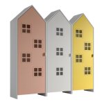 Pack - 3 armoires enfant casami bruges 171cm rose blanc & jaune
