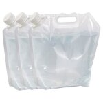 Bidon  eau pliable - semptec - pack de 3 - 5 l - transparent - sans bpa