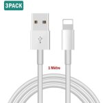 [pack de 3]cble chargeur usb lightning pour iphone / ipad air / ipad mini / ipod / airpods 1m - rapide ...