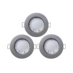 Pack 3 led spot encastr� rond gu10 7w 525lm �7cm aluminium 7hsevenon