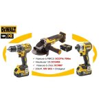 Pack de 3 outils 18v (dcf887 + dcd796 + dcg405) + 2 batteries 5ah + chargeur + coffret tstak - dewalt ...