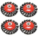Pack 4 twist knot brosse / roue 115mm meuleuse dangle pour te242