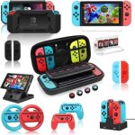Accessoires nintendo switch - pack 18 - en - 1 - tui de transport - station de charge - protection cran ...