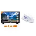 Pack antarion tv led 18. 5 47cm tlviseur hd camping car + antenne 4g fit compact blanc wi - fi micro ...