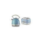 Pack ariete bouilloire �lectrique 17l + grille - pain 4 fentes 1600w bleu vintage