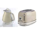 Pack ariete bouilloire �lectrique 1l + grille - pain acier beige vintage r�tro
