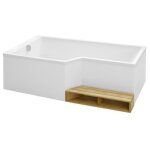 Baignoire bain douche 160 x 90 cm jacob delafon neo blanc brillant gauche