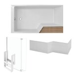 Pack baignoire bain douche 160 x 90 jacob delafon neo version gauche + tablier + pare bain chrom