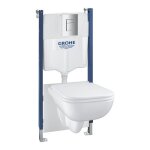 Pack bâti support 5 en 1 - grohe - blanc - 1. 13 m - céramique - cuvette + abattant + plaque de commande ... Pack bâti support 5 en 1 - grohe - blanc - 1. 13 m - céramique - cuvette + abattant + plaque de commande ...