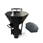 Pack bras�ro ext�rieur aknor avec plaque de cuisson plancha r�hausse plaque de cuisson grillade et couvercle ...