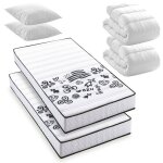 Pack breizh - lot de 2 matelas breizh mousse 90x190 + 2x couettes + 2x oreillers? fabriqu� en belgique ...