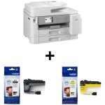 Pack brother : imprimante multifonction - mfc - j5955dw - jet dencre - a3 - couleur - wi - fi + cartouches ...