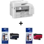 Pack brother : imprimante multifonction - mfc - j5955dw - jet dencre - a3 - couleur - wi - fi + cartouches ...