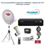 Pack camping fransat parabole 60 cm worldsat + décodeur srt 7407 + lnb simple + boussole Pack camping fransat parabole 60 cm worldsat + décodeur srt 7407 + lnb simple + boussole