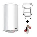 Pack chauffe - eau vertical mural st�atite 150l ariston sageo + trepied 4090027 + groupe s�curit� inox ...