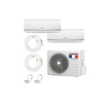 Pack climatiseur reversible bi - split airton - a poser soi - meme - 2500w - 2500w - readyclim 2x6m - ...