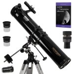 Pack complet tlescope omegon 114 / 900 eq1 + zoom + guide dbutant + oculaires + barlow