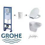 Pack complet wc suspendu - grohe - sl autopartant - cuvette jacob delafon brive - abattant siamp monaco ...