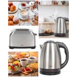 Pack d�jeuner inox - livoo - bouilloire 18l 1500w - grille - pain 850w - 7 niveaux de temp�rature