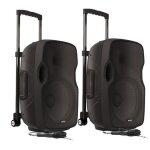 Pack enceintes actives gemini as 10 togo 2000w - sur batterie avec microphone usb / bluetooth / aux / ...