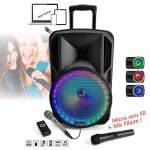 Pack enceinte mobile amplifie 700w avec batterie rechargeable autonomie 3 - 5h pa sono dj led sport ...