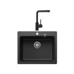 Pack évier + mitigeur blanco 527920 - noir - granit - 1 bac - rectangulaire Pack évier + mitigeur blanco 527920 - noir - granit - 1 bac - rectangulaire