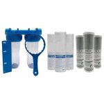 Pack de filtration deau double porte filtre plus 3 filtres anti sdiment 10 microns et 3 filtres  charbon ...