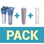 Pack de filtration deau double porte filtre plus filtre anti sdiment 10 microns et filtre  charbon ...