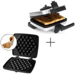 Pack frifri gauffrier / croque - monsieur gris systme rotatif + plaques en fonte pour bubble gaufres ...