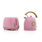 Pack grille - pain caprizze kaito avec double fente extra large et bouilloire nara couleur rose mat avec ...