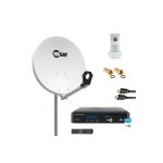 Pack hdsat parabole satellite acier 60cm + lnb single + r�cepteur fransat + c�ble hdmi