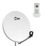 Pack hdsat parabole satellite acier 80cm + lnb single hd 4k id�al astra eutelsat